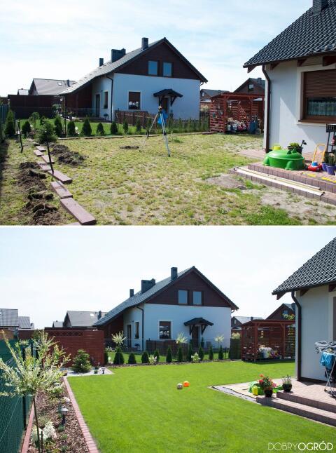 Ogród przed i po realizacji